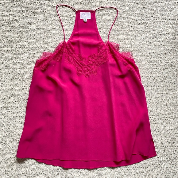 Cami NYC Tops - CAMI NYC Racer Lace Tank in Fuchsia
